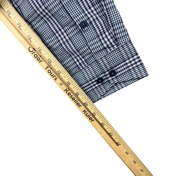 Tommy Bahama Island Modern Fit Plaid Shirt Men XL Blue/White Cotton Long Sleeve - Picture 7 of 12